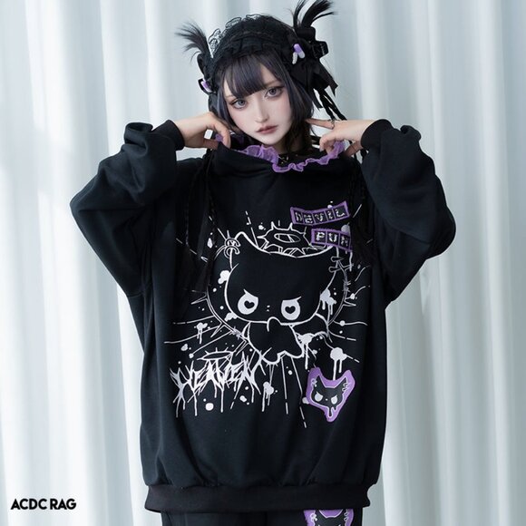 ACDC RAG Baby Punk Devil Punk Oversized Hoodie - Picture 3 of 9